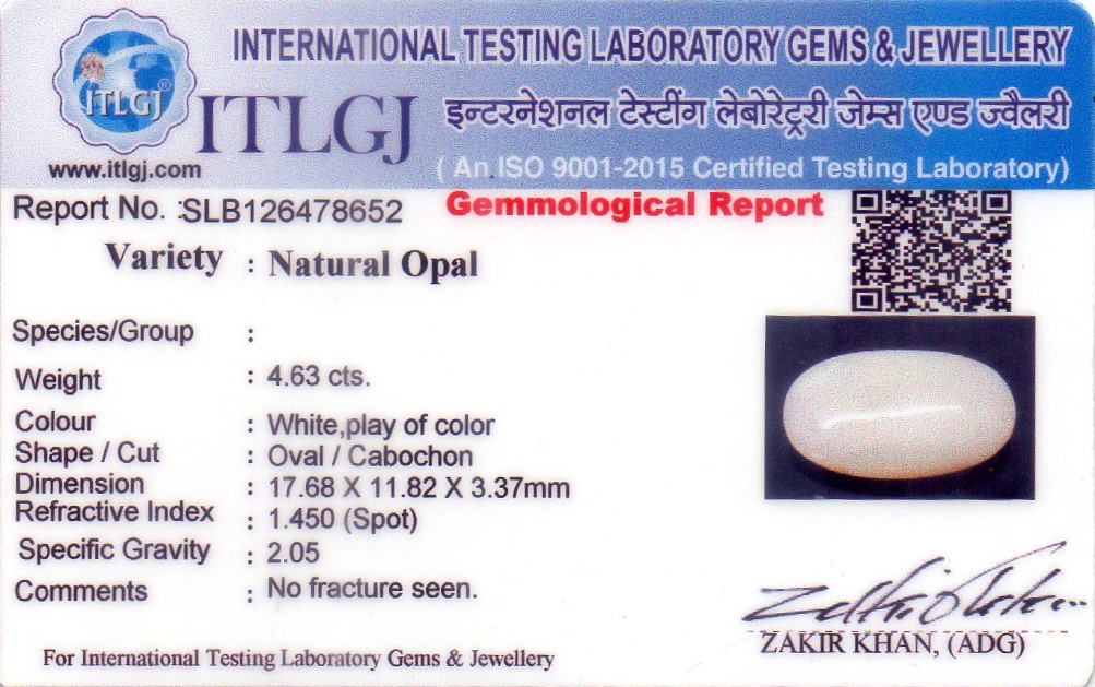 Natural Opal (aus) certified 4.63CTS-78652 - Image 2