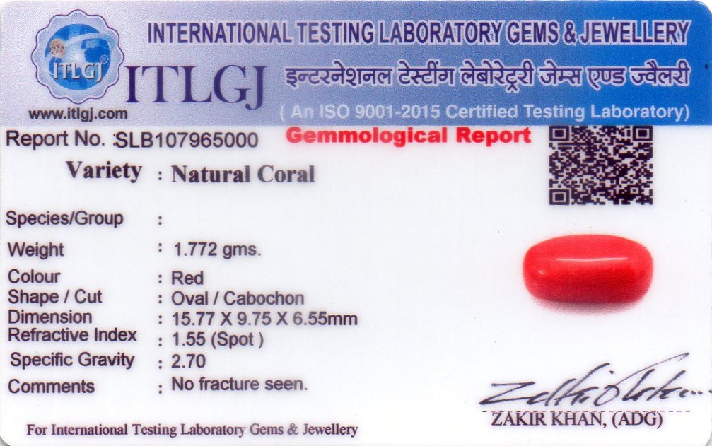 Natural Red Coral (J) 9.73 RTS - 65000 - Image 2
